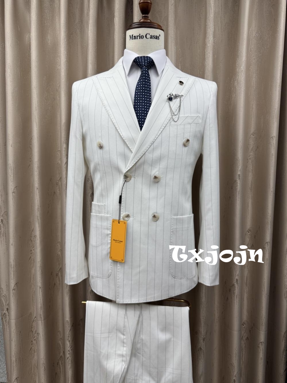 Elegant Formal Men'S Wear - ชุดสูทลายทางใหม่ปี 2026 แบบ 2 ชิ้น สำหรับผู้ชาย