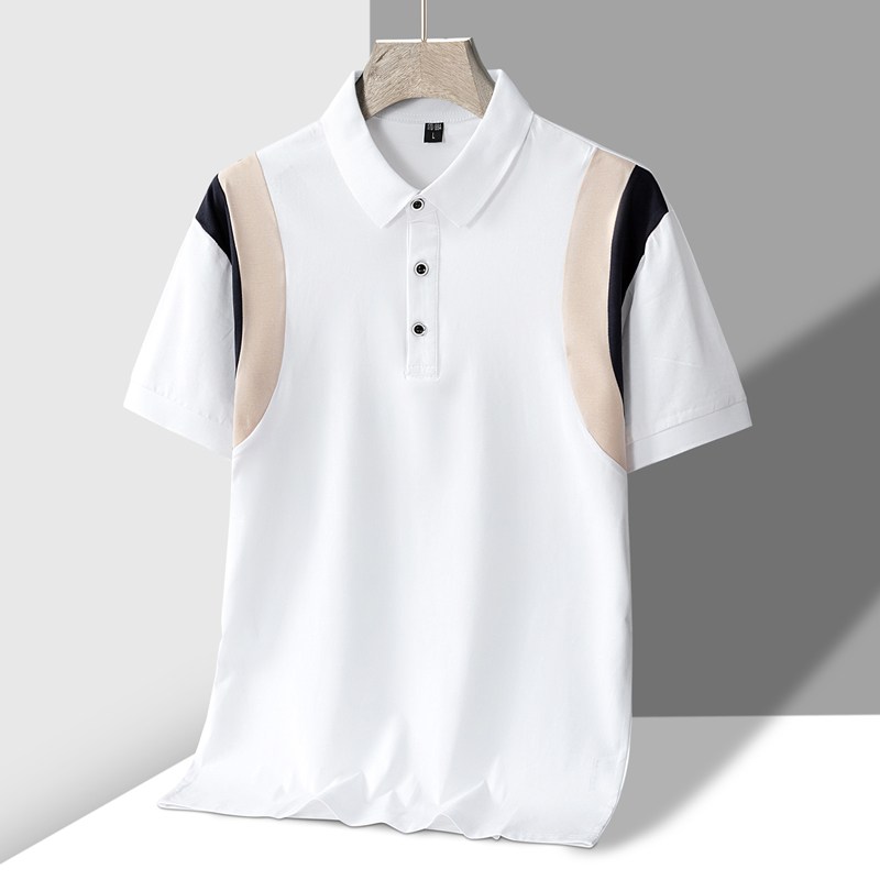 Men'S Polo Formal Wear - TFETTERS 2026 เสื้อกอล์ฟผู้ชายฤดูร้อนเสื้อโปโลสำหรับผู้ชายเสื้อสั้นคอปกแบบพับได้การออกแบบการเย็บปะติดปะต่อกันชุดกีฬาเสื้อโปโลชาย