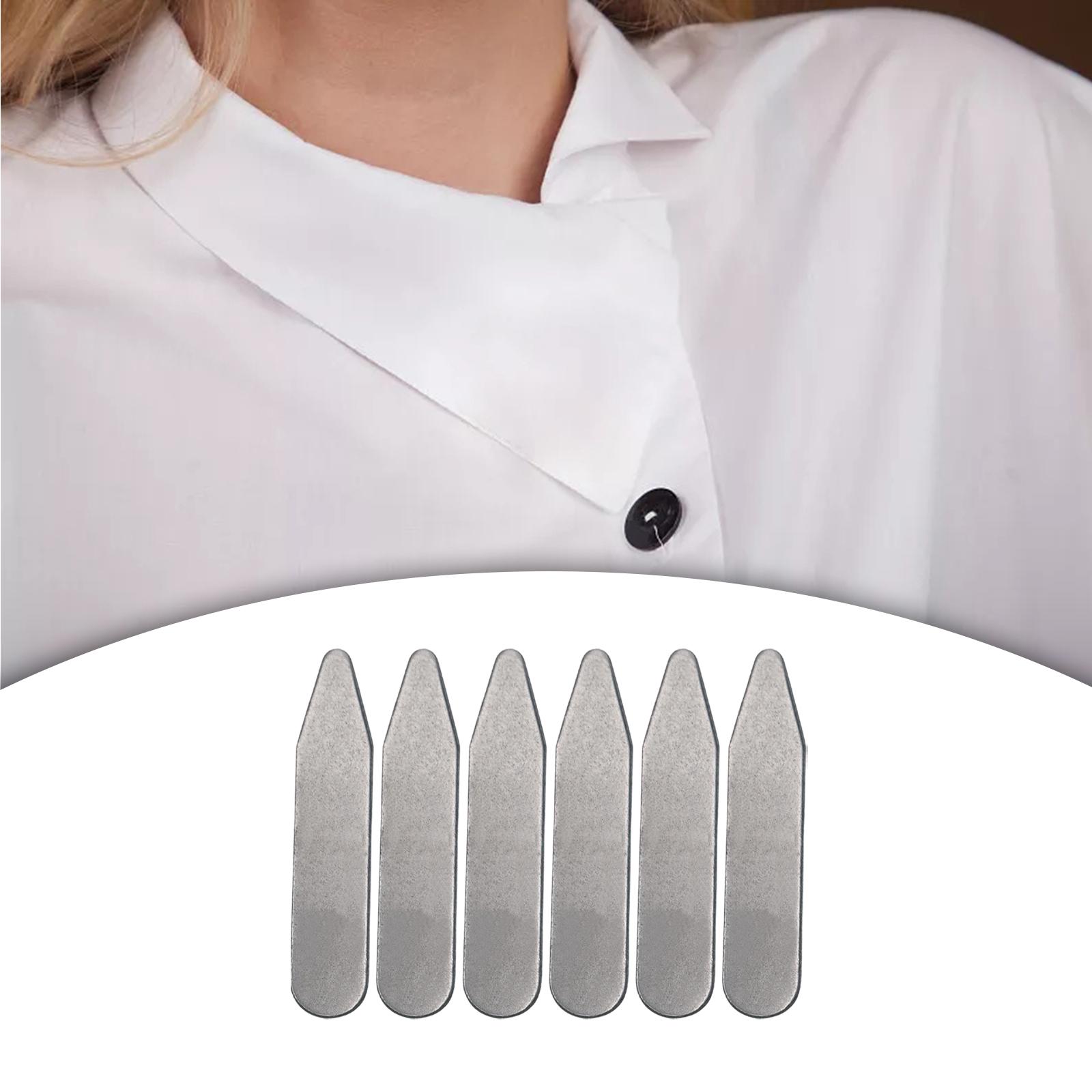 Collar Stay Metal - แผ่นเสริมคอเสื้อ 6 ชิ้น สำหรับเสื้อเชิ้ตผู้ชาย ใช้ได้ทุกวัน