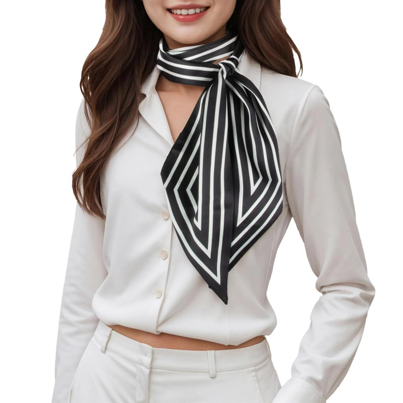Silk Tie Woven - แฟชั่นลายริบบิ้นผมผ้าพันคอผู้หญิงคอ Tie กระเป๋าผ้าพันคอซาตินผ้าไหม Skinny Headscarves สุภาพสตรีขนาดเล็กยาวผ้าพันคอผ้าพันคอผ้าไหมใหม่