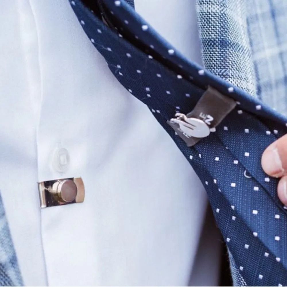 Collar Stay Metal - คลิปหนีบเนคไทแบบซ่อน ป้องกันรอยยับ ป้องกันการคลื่นไหว ตัวหนีบแม่เหล็กสำหรับผู้ชาย