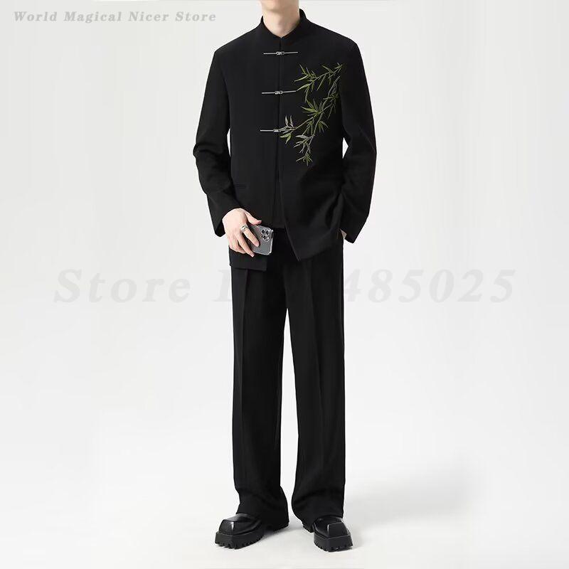 Men'S Formal Wear For A Wedding - แบบดั้งเดิมชายหมั้นเครื่องแต่งกายคลาสสิกใหม่สไตล์จีนผู้ชาย Zhongshan ชุดแฟชั่นสไตล์วิชาการชุด S-5XL