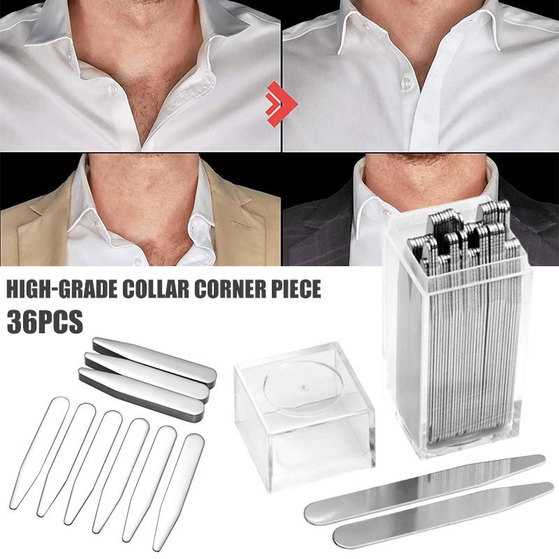 Collar Stay Metal - เหล็กดัดคอเสื้อสแตนเลส 36 ชิ้น สำหรับผู้ชาย ขนาด 2.2