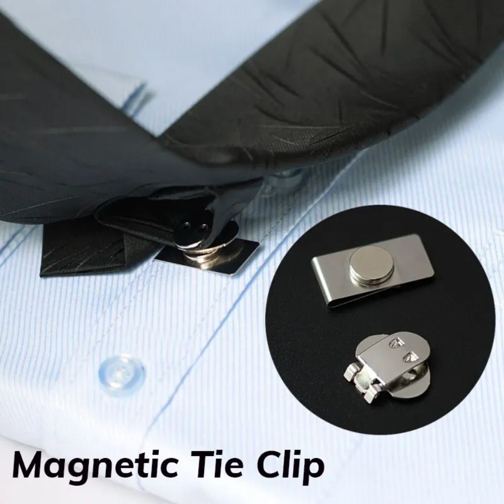 Collar Stay Metal - คลิปหนีบเนคไทแบบซ่อน ป้องกันรอยยับ ป้องกันการพลิก คลิปแม่เหล็กสำหรับยึดเนคไท สำหรับผู้ชาย
