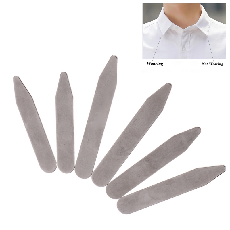 Collar Stay Metal - ตัวดันปกเสื้อสแตนเลส 3 คู่ สำหรับผู้ชาย ช่วยพยุงปกเสื้อ ของขวัญสำหรับนักธุรกิจ
