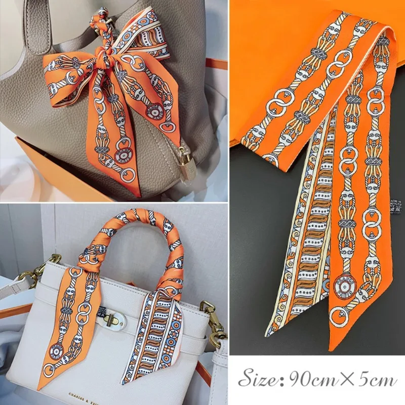 Silk Tie Woven - ผ้าพันคอไหมเนื้อบางสำหรับผู้หญิง ผ้าคาดผม ผ้าพันคอ ผ้าคลุมผม ผ้าพันข้อมือ ผ้าพันคอคล้องคอ