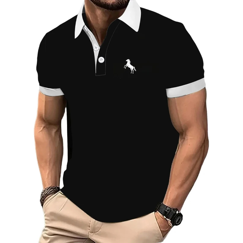 Men'S Polo Formal Wear - เสื้อโปโลผู้ชาย แขนสั้น สีไล่ระดับ เสื้อยืดออกกำลังกาย ฟิตเนส กอล์ฟ