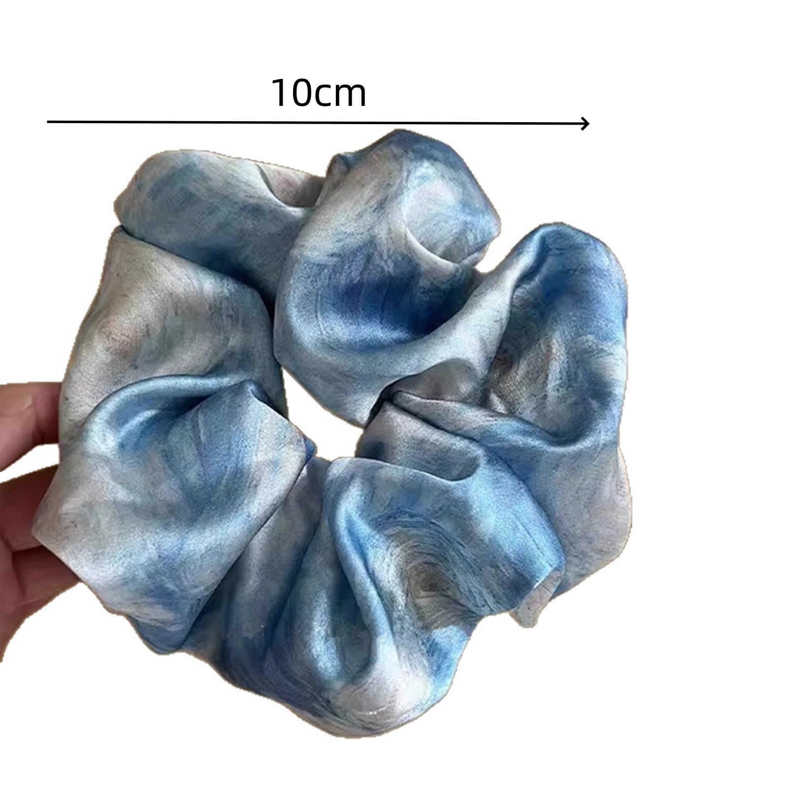 1 ชิ้นสีฟ้าสีน้ําผม Scrunchie, - Silk Tie Woven บทวิจารณ์และราคา