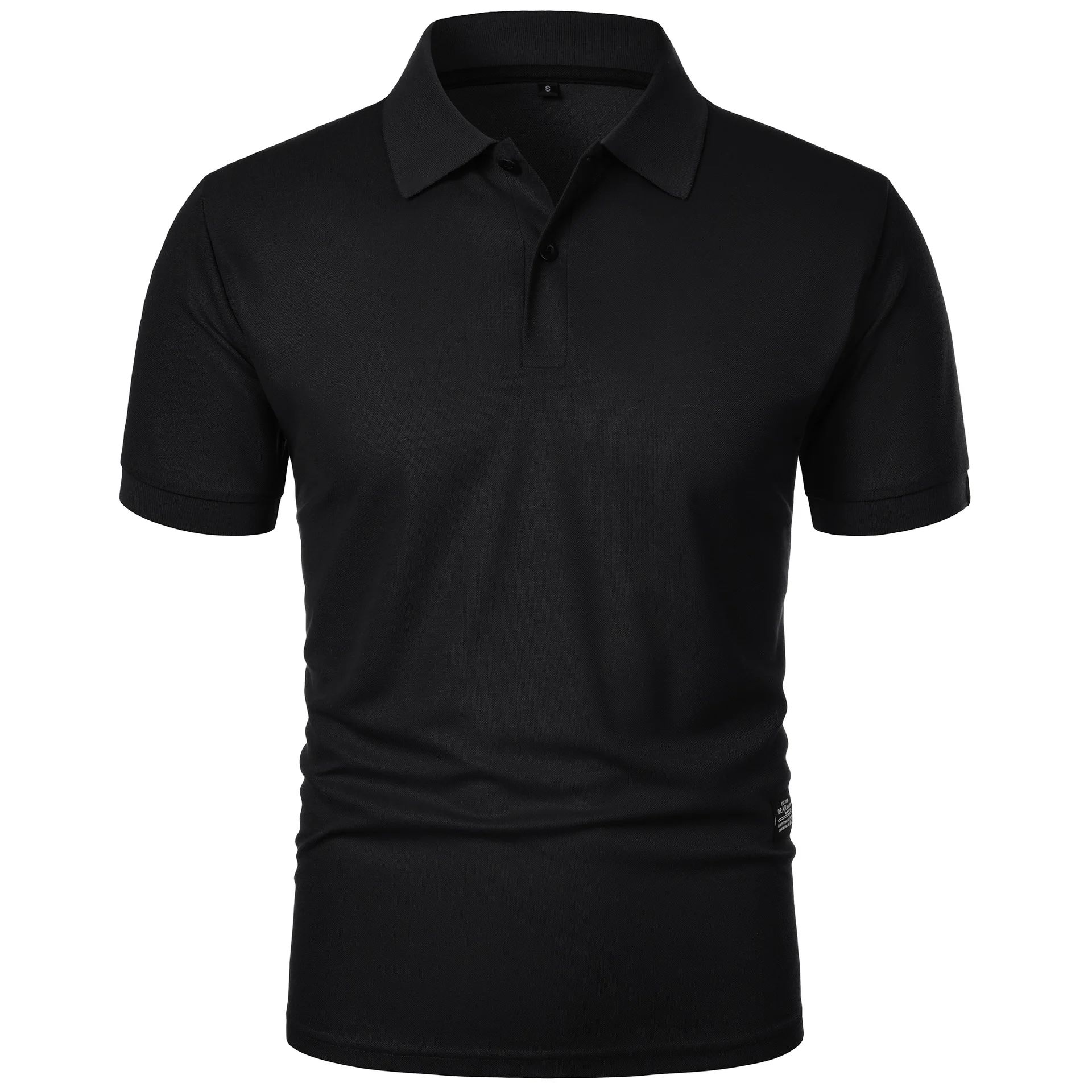 เสื้อโปโลลำลองผู้ชาย สีดำ พิมพ - Men'S Polo Formal Wear บทวิจารณ์และราคา