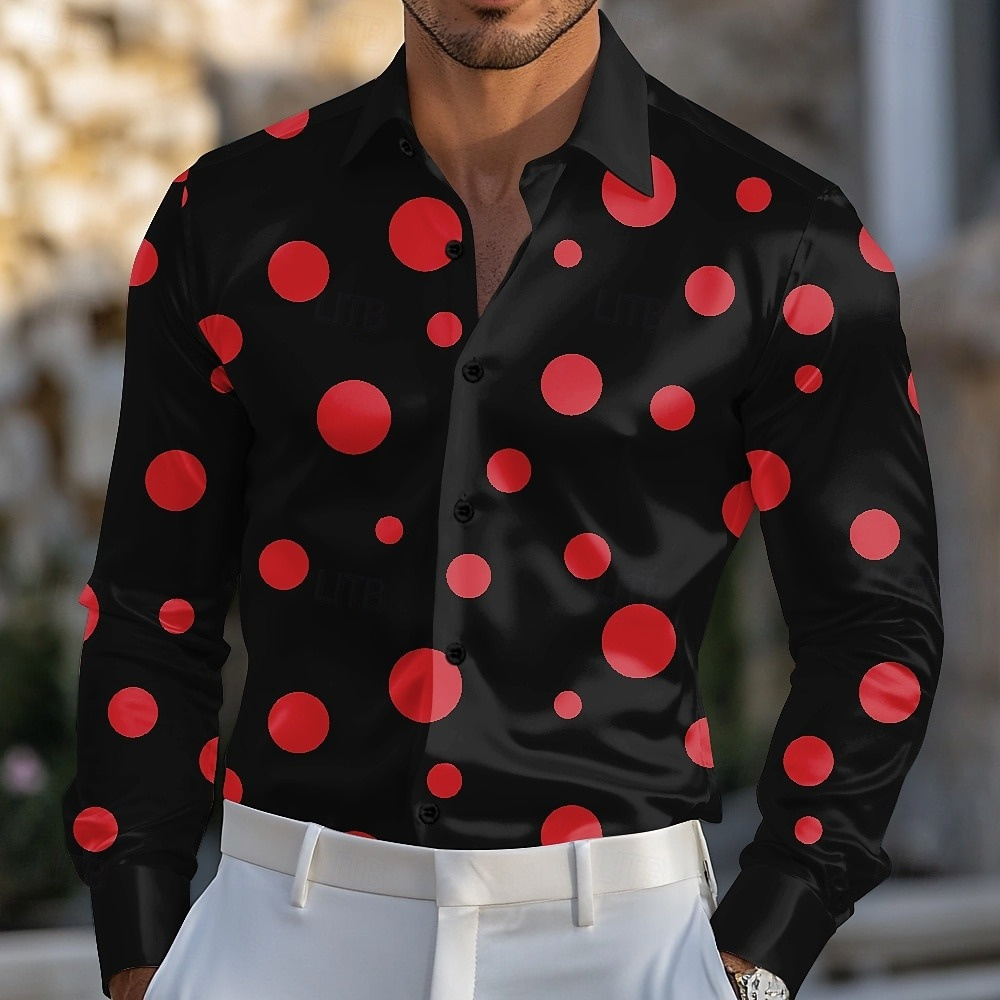เสื้อเชิ้ตผู้ชายลายจุดเรขาคณิต - Men'S Holiday Formal Wear บทวิจารณ์และราคา