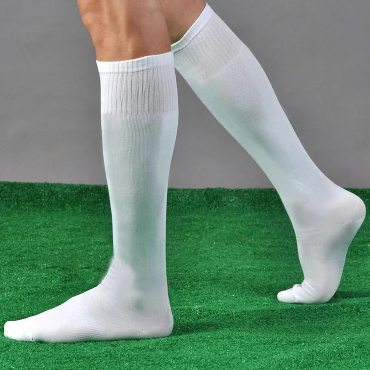 1 คู่ถุงเท้าฟุตบอลผ้าฝ้ายสูงถึ - Sock Garter Men บทวิจารณ์และราคา