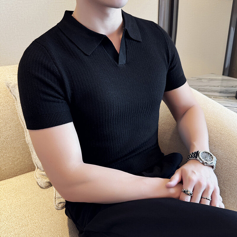 เสื้อสเวตเตอร์ถัก Jacquard ปกโ - Men'S Polo Formal Wear บทวิจารณ์และราคา