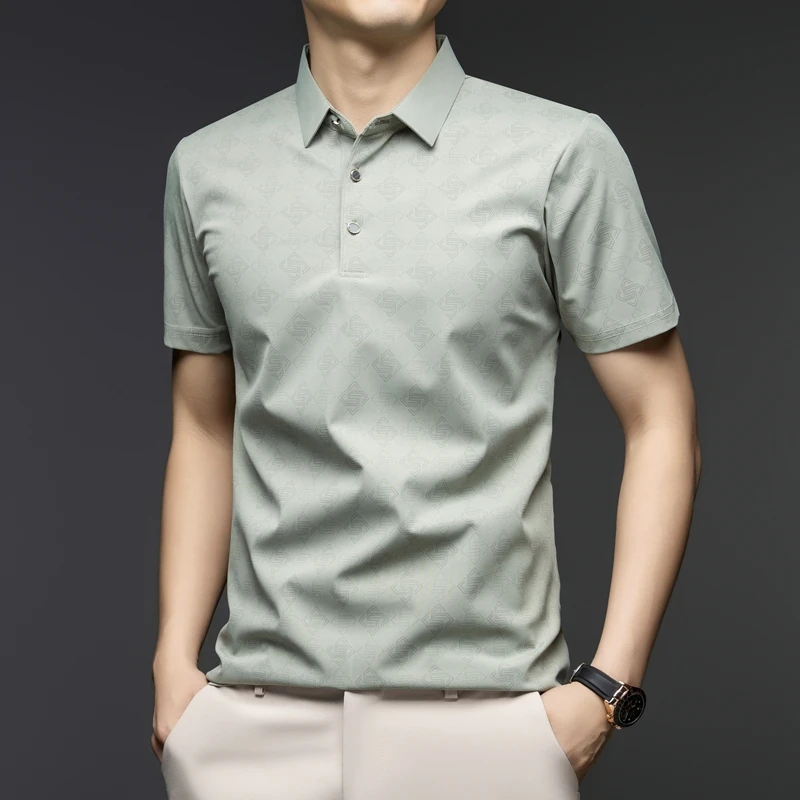 เสื้อโปโลผู้ชาย แขนสั้น ลายแจ็ - Men'S Polo Formal Wear บทวิจารณ์และราคา