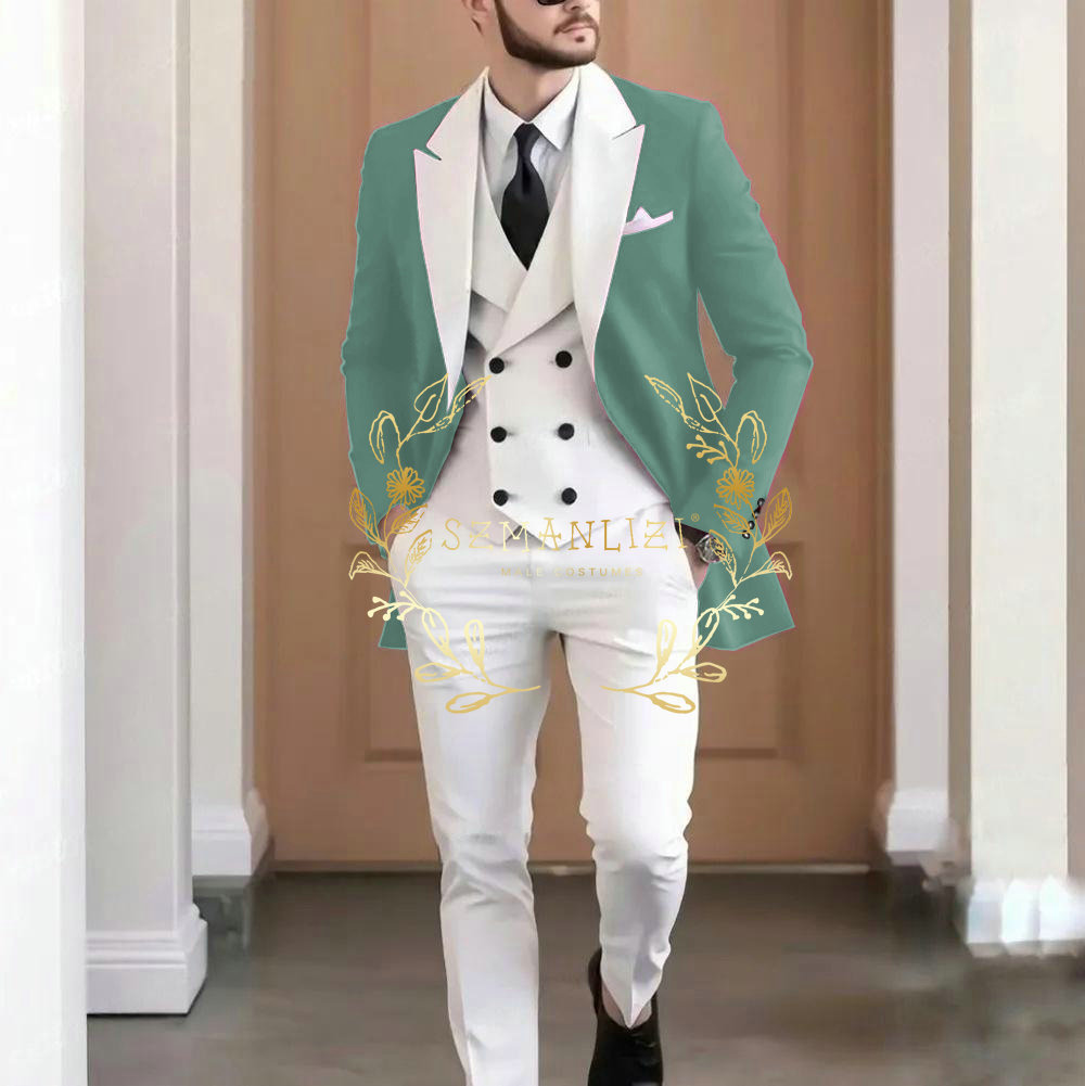 ชุดสูทผู้ชายสีแดงเบอร์กันดี 3  - Elegant Formal Men'S Wear บทวิจารณ์และราคา