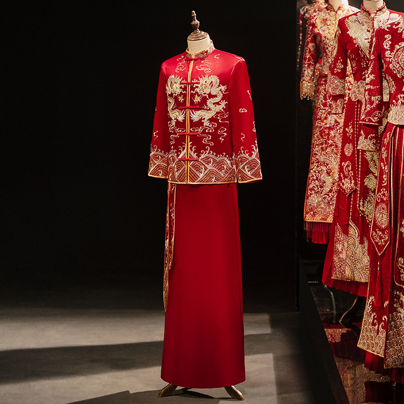 ผู้ชายสไตล์จีนแต่งงานมังกรเย็บ - Men'S Formal Wear For A Wedding บทวิจารณ์และราคา
