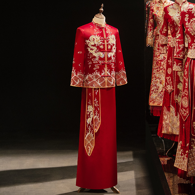 ผู้ชายสไตล์จีนแต่งงานมังกรเย็บ - Men'S Formal Wear For A Wedding บทวิจารณ์และราคา