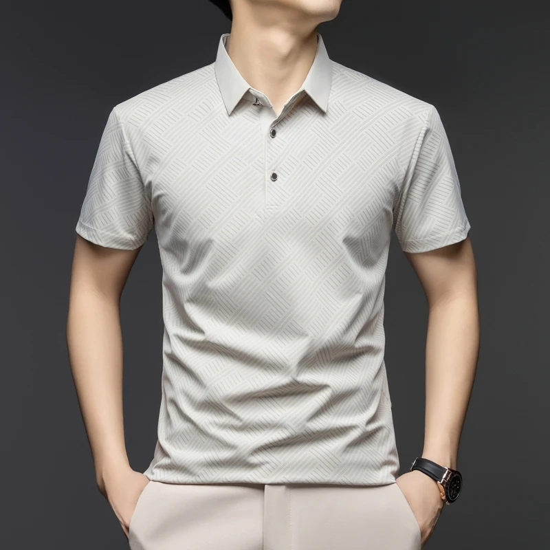 เสื้อโปโลผู้ชายลายหรูหรา แขนสั - Men'S Polo Formal Wear บทวิจารณ์และราคา